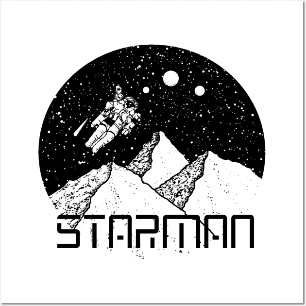 Astronaut Starman Mountains Wall Art by FabDesign